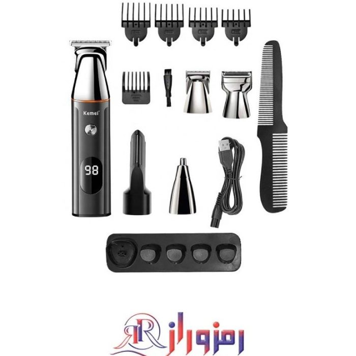 ست ماشین اصلاح کیمی مدل KM-5857 با برش مستقیم و ضد آب - تصویر 2