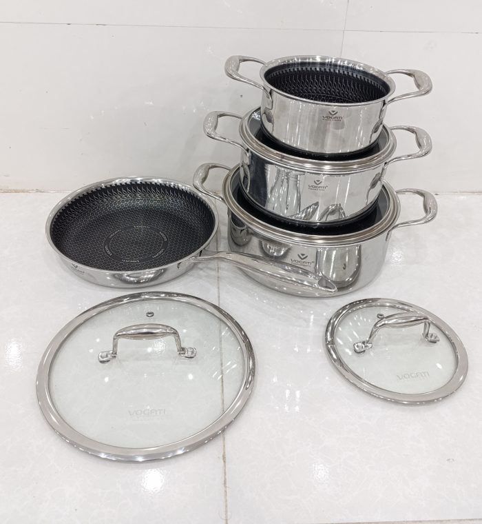 سرویس قابلمه ووگاتی مدل CW-TRI-8XS با کف لیزری استیل - تصویر 2