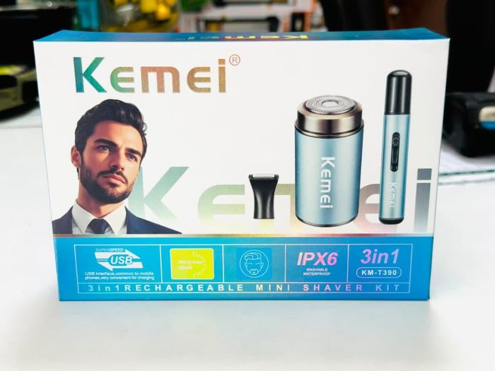 ماشین اصلاح موی صورت کیمی مدل KM-T390 ضد آب با برش چرخشی - تصویر 5