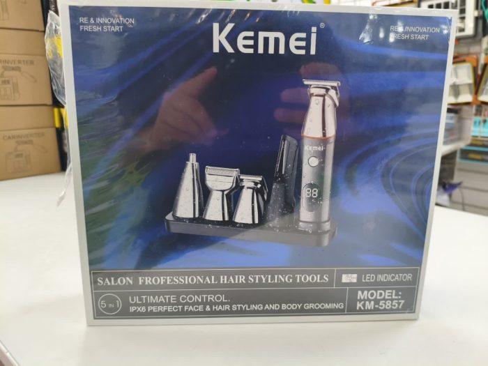 ست ماشین اصلاح کیمی مدل KM-5857 با برش مستقیم و ضد آب - تصویر 4