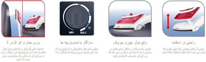 اتو بخارگر تفال مدل DV8610 ظرفیت ۰.۰۷ لیتر - تصویر 2
